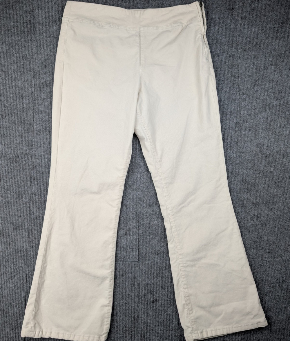 Free People Velvet Flare Pants Womens Medium Cream Western Festival Boot Cut Y2K